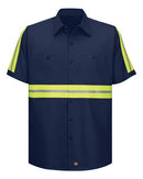 Red Kap Enhanced Visibility Short Sleeve Cotton Work Shirt - Tall Sizes SC40ET
