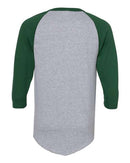 Augusta Sportswear Three-Quarter Raglan Sleeve Baseball Jersey 4420 - Athletic Heather/ Dark Green