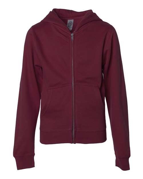 Independent Trading Co. Youth Midweight Full-Zip Hooded Sweatshirt SS4001YZ