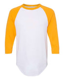 Augusta Sportswear Three-Quarter Raglan Sleeve Baseball Jersey 4420 - White/ Gold