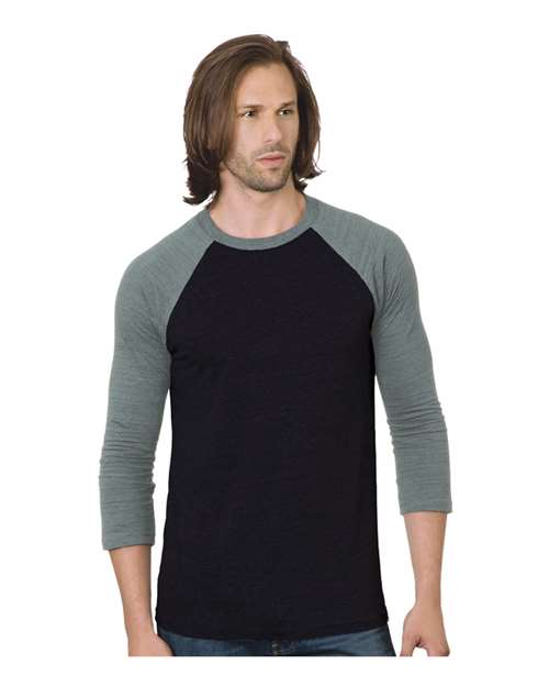 Bayside Triblend Three-Quarter Sleeve Raglan T-Shirt 9525