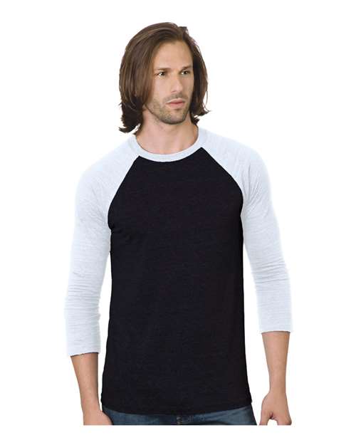 Bayside Triblend Three-Quarter Sleeve Raglan T-Shirt 9525