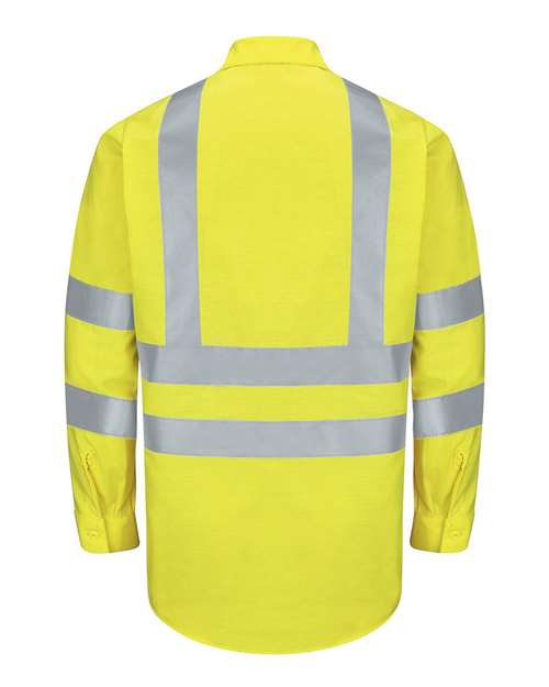 Red Kap Enhanced & Hi-Visibility Long Sleeve Work Shirt - Tall Sizes SY14T