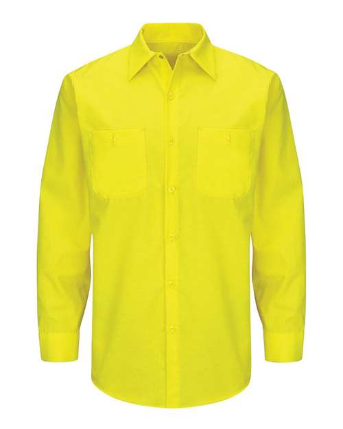 Red Kap Enhanced & Hi-Visibility Long Sleeve Work Shirt - Tall Sizes SY14T