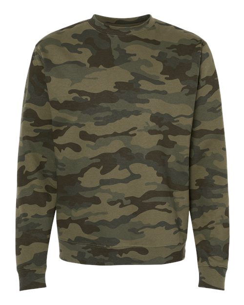 Independent Trading Co. Midweight Crewneck Sweatshirt SS3000 - Forest Camo