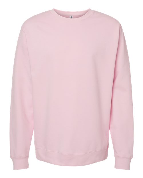 Independent Trading Co. Midweight Crewneck Sweatshirt SS3000 - Light Pink