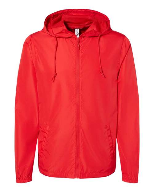 Independent Trading Co. Lightweight Windbreaker Full-Zip Jacket EXP54LWZ - Red