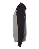 Independent Trading Co. Special Blend Raglan Hooded Sweatshirt PRM33SBP - Nickel Heather/ Black