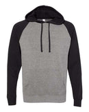 Independent Trading Co. Special Blend Raglan Hooded Sweatshirt PRM33SBP - Nickel Heather/ Black