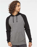 Independent Trading Co. Special Blend Raglan Hooded Sweatshirt PRM33SBP - Nickel Heather/ Black