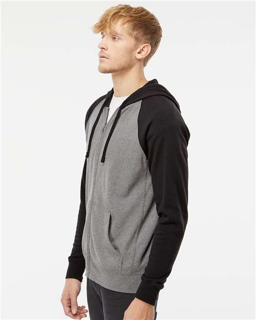 Independent Trading Co. Special Blend Raglan Full-Zip Hooded Sweatshirt PRM33SBZ