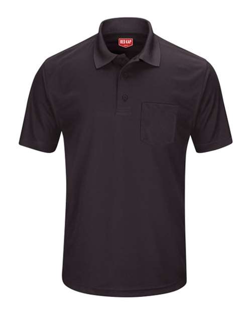 Red Kap Short Sleeve Performance Knit Pocket Polo SK98 - Black