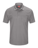 Red Kap Short Sleeve Performance Knit Pocket Polo SK98 - Grey