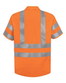 Red Kap High Visibility Safety Short Sleeve Work Shirt - Tall Sizes SS24HVT