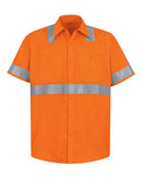 Red Kap High Visibility Safety Short Sleeve Work Shirt - Tall Sizes SS24HVT