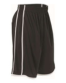 Alleson Athletic Women's Basketball Shorts 535PW - Black/ White