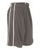 Alleson Athletic Women's Basketball Shorts 535PW - Charcoal/ White