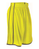 Alleson Athletic Women's Basketball Shorts 535PW - Electric Yellow/ Charcoal