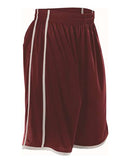 Alleson Athletic Women's Basketball Shorts 535PW - Maroon/ White