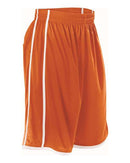 Alleson Athletic Women's Basketball Shorts 535PW - Orange/ White