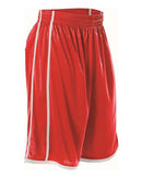 Alleson Athletic Women's Basketball Shorts 535PW - Red/ White