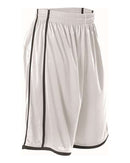 Alleson Athletic Women's Basketball Shorts 535PW - White/ Black