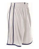 Alleson Athletic Women's Basketball Shorts 535PW - White/ Navy