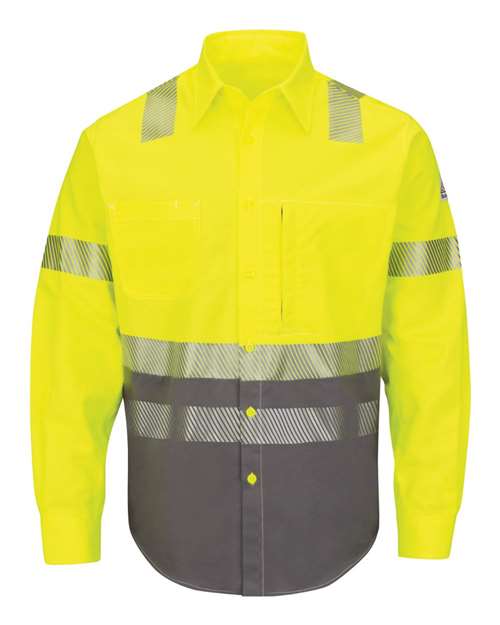 Bulwark Hi-Visibility Color Block Uniform Shirt - EXCEL FR® ComforTouch® - 7 oz. SLB4H