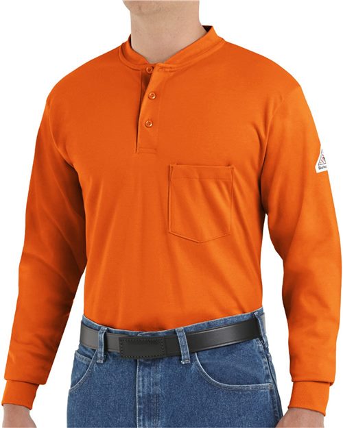Bulwark Long Sleeve Tagless Henley Shirt SEL2