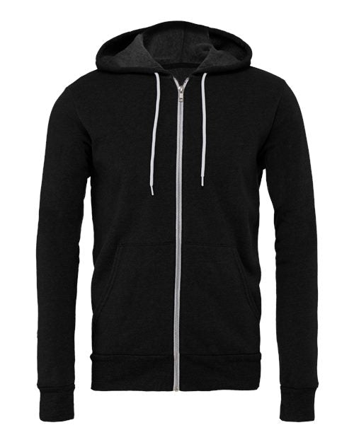 BELLA + CANVAS Sponge Fleece Full-Zip Hoodie 3739 - Black Heather