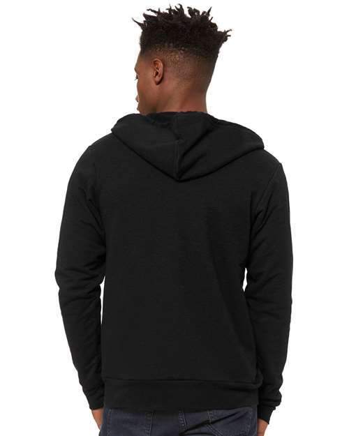 BELLA + CANVAS Sponge Fleece Full-Zip Hoodie 3739 - Black Heather