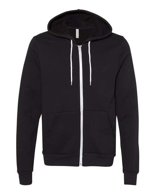BELLA + CANVAS Sponge Fleece Full-Zip Hoodie 3739 - DTG Black