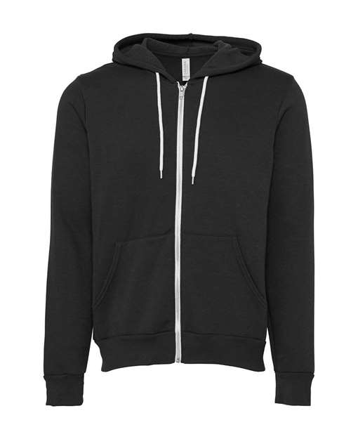 BELLA + CANVAS Sponge Fleece Full-Zip Hoodie 3739 - DTG Dark Grey