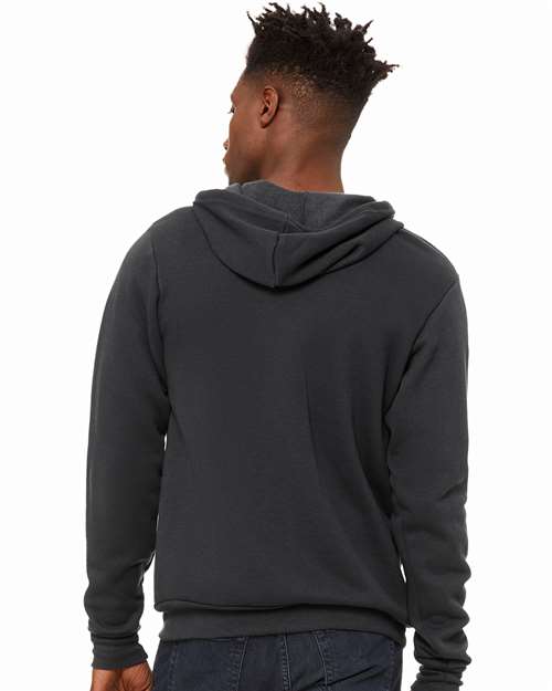 BELLA + CANVAS Sponge Fleece Full-Zip Hoodie 3739 - DTG Dark Grey