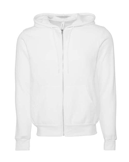 BELLA + CANVAS Sponge Fleece Full-Zip Hoodie 3739 - DTG White