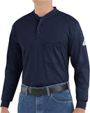 Bulwark Long Sleeve Tagless Henley Shirt - Tall Sizes SEL2T