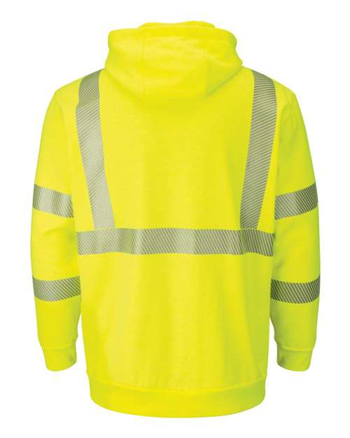 Bulwark Hi-Visibility Zip-Front Hooded Fleece Sweatshirt with Waffle Lining SMZ4HV
