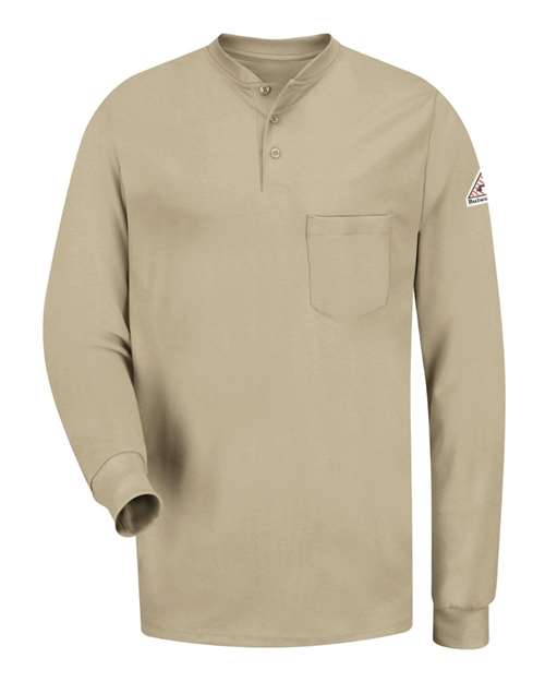 Bulwark Long Sleeve Tagless Henley Shirt SEL2