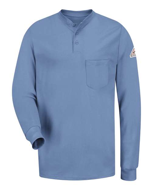 Bulwark Long Sleeve Tagless Henley Shirt - Tall Sizes SEL2T