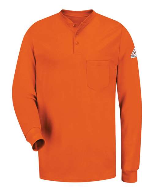 Bulwark Long Sleeve Tagless Henley Shirt - Tall Sizes SEL2T