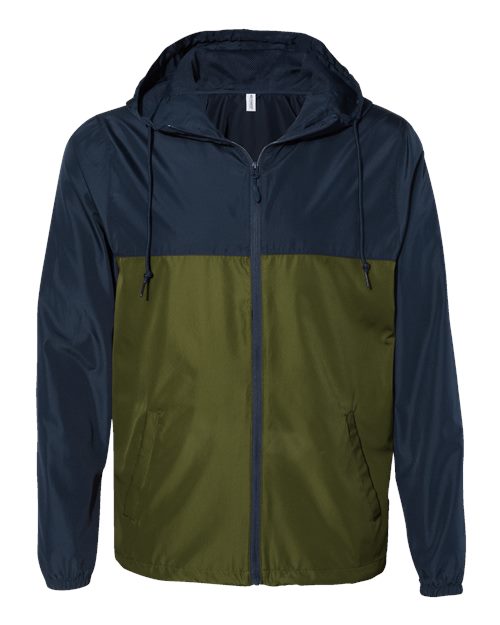 Independent Trading Co. Lightweight Windbreaker Full-Zip Jacket EXP54LWZ - Classic Navy/ Army