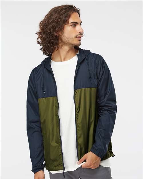 Independent Trading Co. Lightweight Windbreaker Full-Zip Jacket EXP54LWZ - Classic Navy/ Army