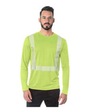 Bayside USA-Made Hi-Visibility Long Sleeve Performance T-Shirt - Segmented Tape 3740