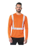 Bayside USA-Made Hi-Visibility Long Sleeve Performance T-Shirt - Segmented Tape 3740