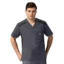 Men's 2-Tone V-Neck Scrub Top. Live Chat for Bulk Discounts