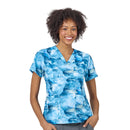 Women's V-Neck Print Scrub Top. Live Chat for Bulk Discounts