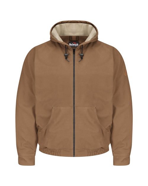 Bulwark Brown Duck Hooded Jacket - EXCEL FR® ComforTouch® - Tall Sizes JLH4T