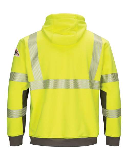 Bulwark Hi-Visibility Color-Blocked Pullover Hooded Fleece Sweatshirt SMB4