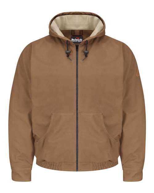 Bulwark Brown Duck Hooded Jacket - EXCEL FR® ComforTouch® - Tall Sizes JLH4T