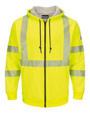 Bulwark Hi-Visibility Zip-Front Hooded Fleece Sweatshirt with Waffle Lining - Tall Sizes SMZ4HVT